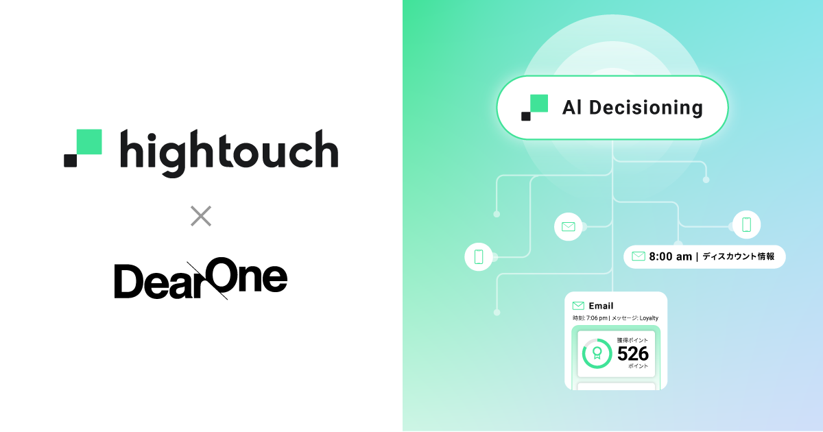 DearOneが取り扱うコンポーザブルCDP*「Hightouch」、新機能「AI Decisioning」をリリース